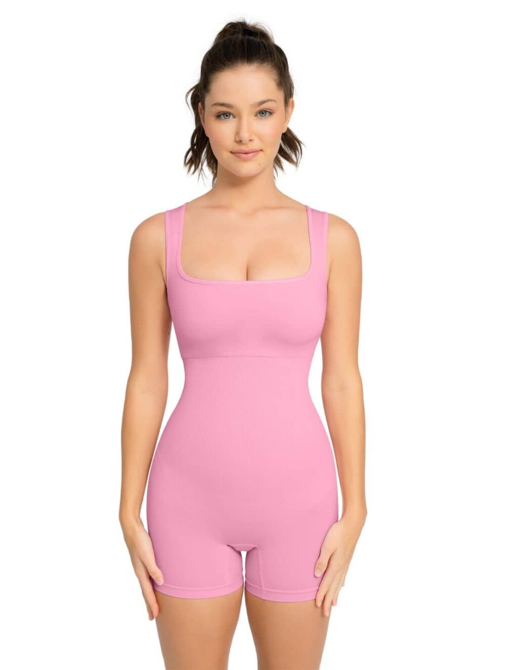 heyshape squareneck shapewear jumpsuit pink v12